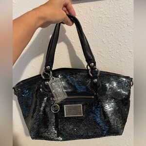 Coach rocker satchel in sequins